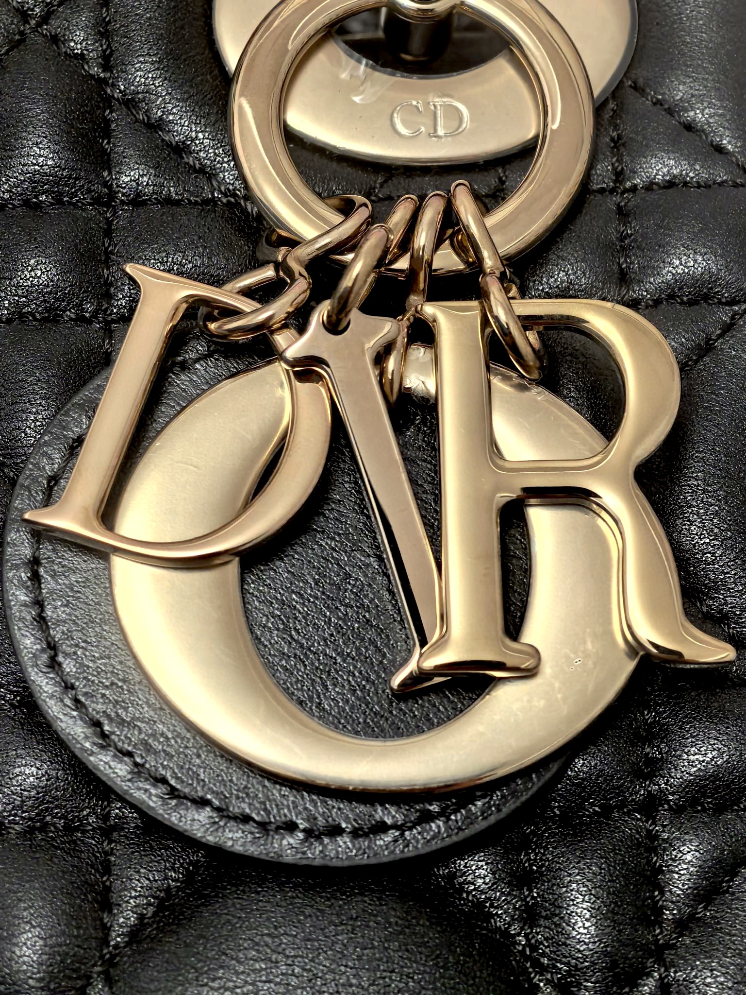 DIOR Mini Lady Dior Bag Black Cannage Lambskin Gold Hardware