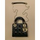 DIOR Mini Lady Dior Bag Black Patent Cannage Calfskin Gold Hardware