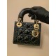 DIOR Mini Lady Dior Bag Black Patent Cannage Calfskin Gold Hardware