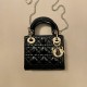 DIOR Mini Lady Dior Bag Black Patent Cannage Calfskin Gold Hardware