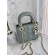 DIOR Mini Lady Dior Bag Stone Gray Patent Cannage Calfskin Gold Hardware