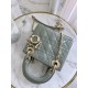 DIOR Mini Lady Dior Bag Stone Gray Patent Cannage Calfskin Gold Hardware