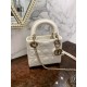 DIOR Mini Lady Dior Bag Latte Patent Cannage Calfskin Gold Hardware