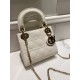 DIOR Mini Lady Dior Bag Latte Patent Cannage Calfskin Gold Hardware