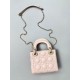 DIOR Mini Lady Dior Bag Powder Pink Cannage Lambskin Gold Hardware