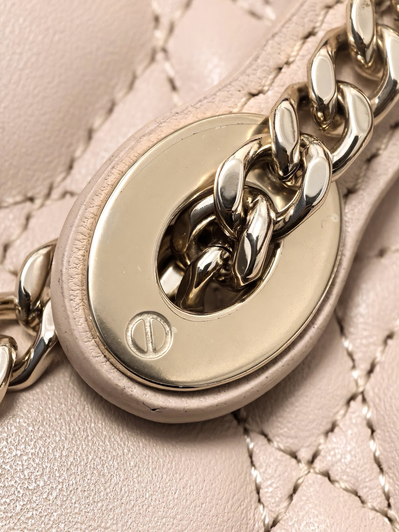 DIOR Mini Lady Dior Bag Powder Pink Cannage Lambskin Gold Hardware