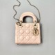 DIOR Mini Lady Dior Bag Powder Pink Cannage Lambskin Gold Hardware