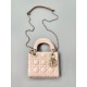 DIOR Mini Lady Dior Bag Powder Pink Cannage Lambskin Gold Hardware