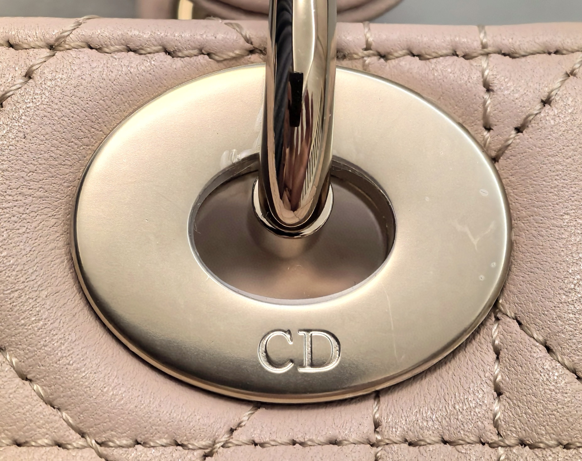 DIOR Mini Lady Dior Bag Powder Pink Cannage Lambskin Gold Hardware