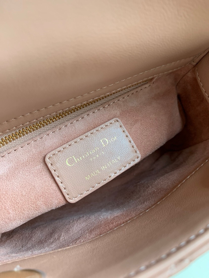 DIOR Mini Lady Dior Bag Blush Cannage Lambskin Gold Hardware