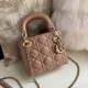 DIOR Mini Lady Dior Bag Blush Cannage Lambskin Gold Hardware