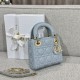 DIOR Mini Lady Dior Bag Pale Blue Cannage Lambskin Gold Hardware