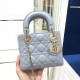 DIOR Mini Lady Dior Bag Pale Blue Cannage Lambskin Gold Hardware