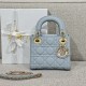 DIOR Mini Lady Dior Bag Pale Blue Cannage Lambskin Gold Hardware