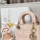 DIOR Mini Lady Dior Bag Powder Pink Patent Cannage Calfskin Gold Hardware