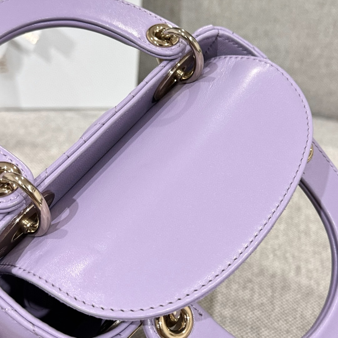 DIOR Mini Lady Dior Bag Lilac Cannage Lambskin Gold Hardware