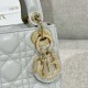 DIOR Mini Lady Dior Bag Cloud Gray Cannage Lambskin Gold Hardware