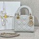 DIOR Mini Lady Dior Bag Cloud Gray Cannage Lambskin Gold Hardware