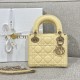 DIOR Mini Lady Dior Bag Pale Yellow Cannage Lambskin Gold Hardware