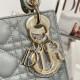 DIOR Mini Lady Dior Bag Stone Gray Cannage Lambskin Gold Hardware