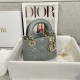 DIOR Mini Lady Dior Bag Stone Gray Cannage Lambskin Gold Hardware