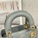 DIOR Mini Lady Dior Bag Stone Gray Cannage Lambskin Gold Hardware