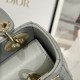 DIOR Mini Lady Dior Bag Stone Gray Cannage Lambskin Gold Hardware