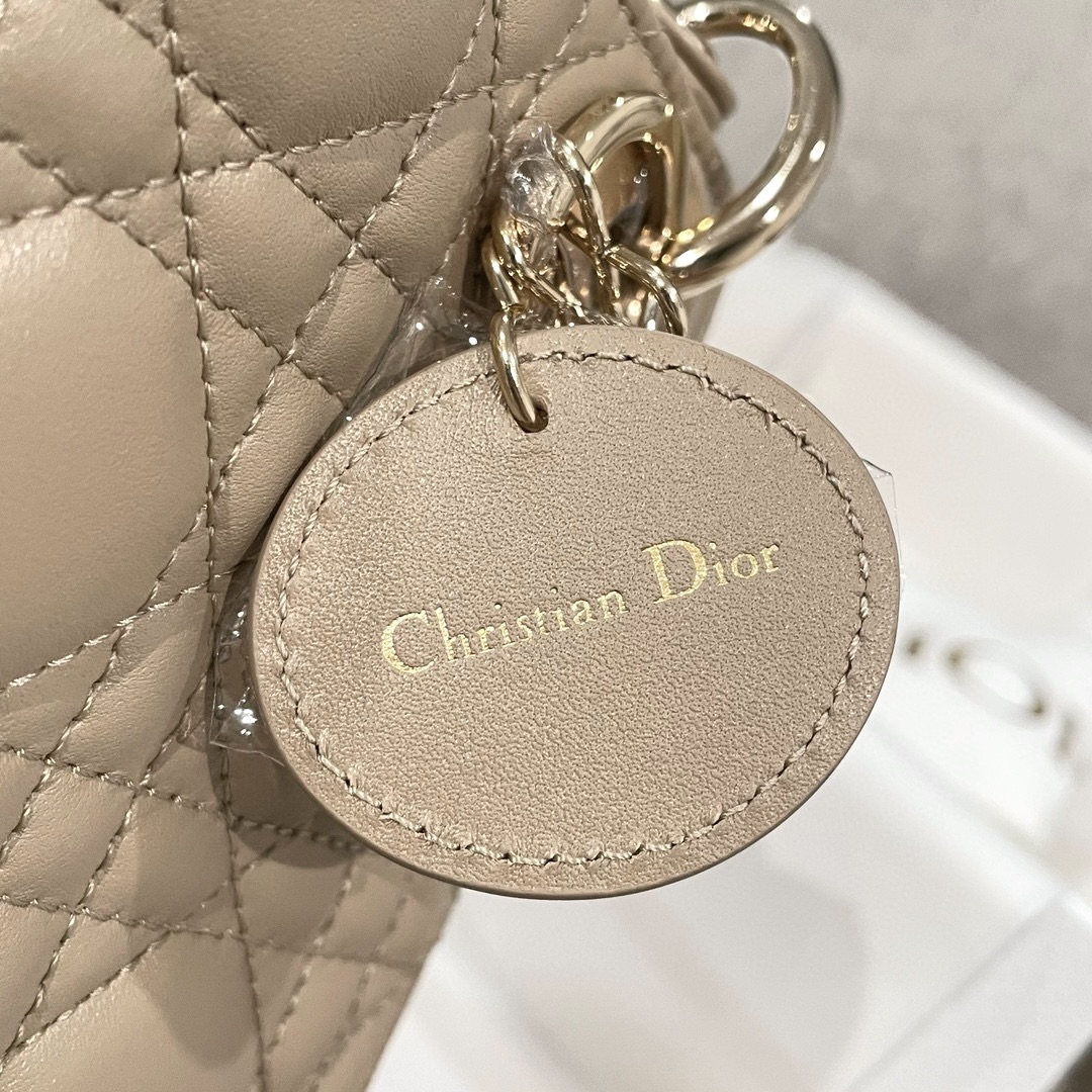 DIOR Mini Lady Dior Bag Sand-Colored Cannage Lambskin Gold Hardware