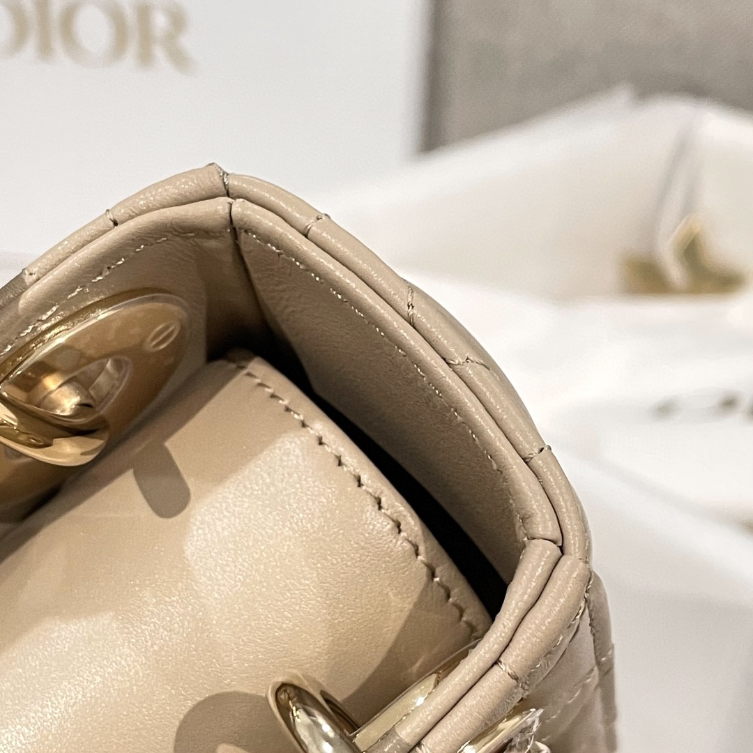 DIOR Mini Lady Dior Bag Sand-Colored Cannage Lambskin Gold Hardware