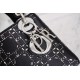 DIOR Mini Lady Dior Bag Black Strass Cannage Satin Sliver Hardware