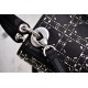 DIOR Mini Lady Dior Bag Black Strass Cannage Satin Sliver Hardware