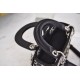 DIOR Mini Lady Dior Bag Black Strass Cannage Satin Sliver Hardware