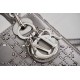 DIOR Mini Lady Dior Bag Gray Strass Cannage Satin Sliver Hardware