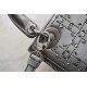 DIOR Mini Lady Dior Bag Gray Strass Cannage Satin Sliver Hardware