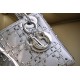 DIOR Mini Lady Dior Bag Gray Strass Cannage Satin Sliver Hardware