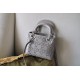 DIOR Mini Lady Dior Bag Gray Strass Cannage Satin Sliver Hardware