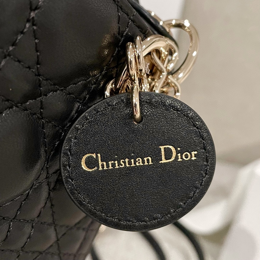 DIOR Lady Dior Micro Bag Black Cannage Lambskin Gold Hardware