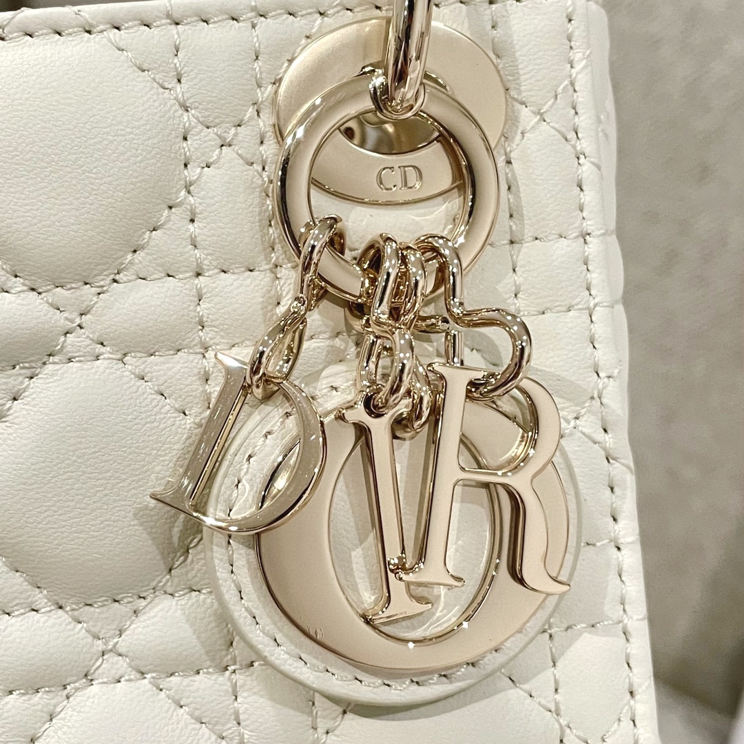 DIOR Lady Dior Micro Bag Latte Cannage Lambskin Gold Hardware