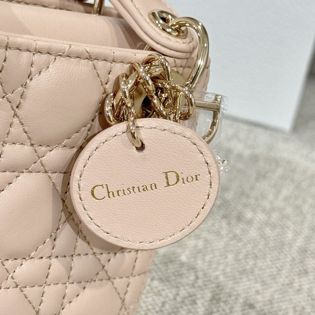 DIOR Lady Dior Micro Bag Powder Pink Cannage Lambskin Gold Hardware