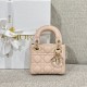 DIOR Lady Dior Micro Bag Powder Pink Cannage Lambskin Gold Hardware