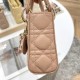 DIOR Lady Dior Micro Bag Rose des Vents Cannage Lambskin Gold Hardware