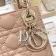 DIOR Lady Dior Micro Bag Rose des Vents Cannage Lambskin Gold Hardware