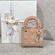 DIOR Lady Dior Micro Bag Rose des Vents Cannage Lambskin Gold Hardware