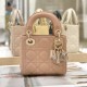 DIOR Lady Dior Micro Bag Rose des Vents Cannage Lambskin Gold Hardware