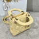 DIOR Lady Dior Micro Bag Pale Yellow Cannage Lambskin Gold Hardware