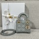 DIOR Lady Dior Micro Bag Stone Gray Cannage Lambskin Gold Hardware