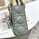 DIOR Lady Dior Micro Bag Stone Gray Cannage Lambskin Gold Hardware