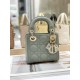 DIOR Lady Dior Micro Bag Stone Gray Cannage Lambskin Gold Hardware