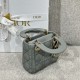 DIOR Lady Dior Micro Bag Stone Gray Cannage Lambskin Gold Hardware