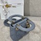 DIOR Lady Dior Micro Bag Cloud Blue Cannage Lambskin Gold Hardware